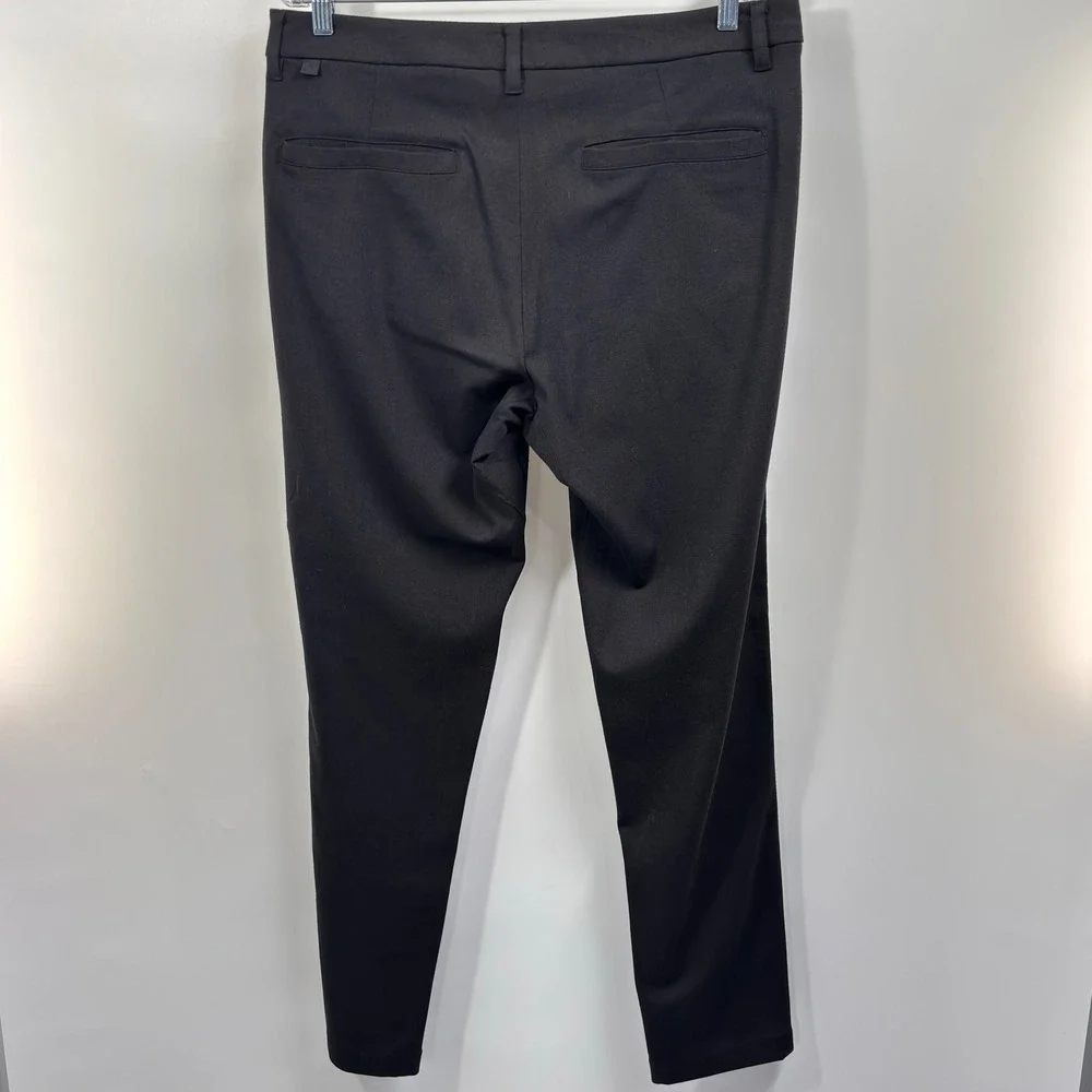 Lululemon Commission Pant Men's 34 Black Slim Flat Front Tapered Leg M5561S
